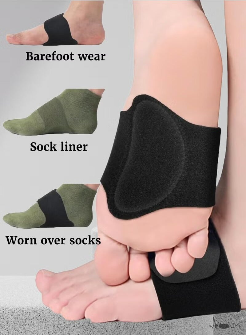 يالونج وسادات قوس القدم للرجال والنساء، دعامة قوس عالية، امتصاص الصدمات، نصف وسادة للقدم المسطحة، وسادات تقويم العظام الداخلية والخارجية المكونة من ثماني أحرف، قطعتين - Image 4
