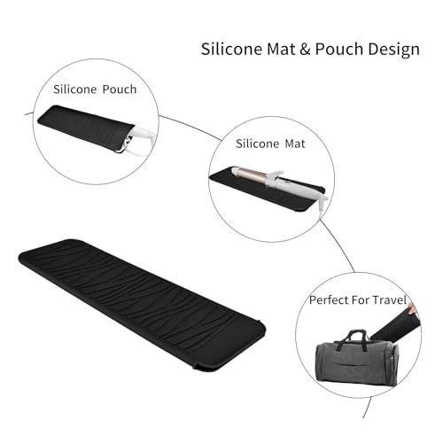EIOKIT 2 Pack Silicone Heat Resistant Travel Mat Pouch for Straighteners, Curling Wands, Flat Irons, and Hot Hair Styling Tools - Image 5