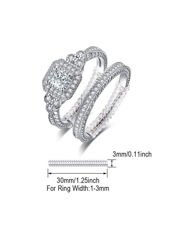 JewelryPalace - Wedding Bands Engagement Rings For Women, 14K Gold Plated 925 Sterling Silver Cubic Zirconia Promise Rings, Vintage Thick Anniversary 2Ct Princess Cut Halo Simulated Diamond Ring Set 8 - Image 1