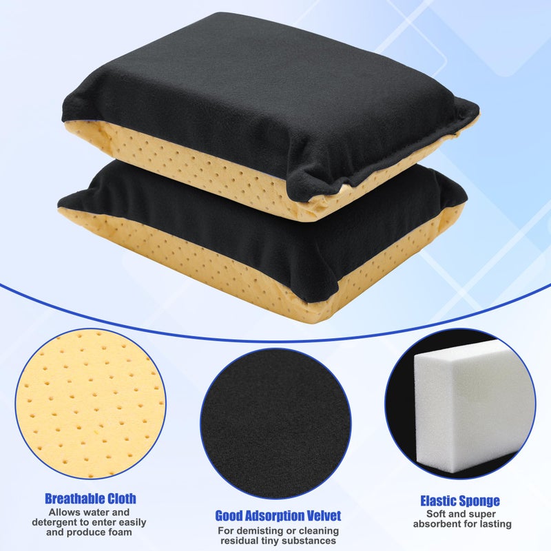 Anglekai 2PCS Window Defogger Sponge, Absorbent Window Glass Defogger Car Windshield Cleaner for Auto Cleaning (Yellow+Black) - Image 3