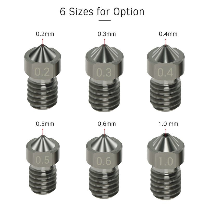 4pcs Hardened Steel Nozzles V6 Nozzles 0.3mm for 1.75mm Filament for 3D Printer Parts - Image 3