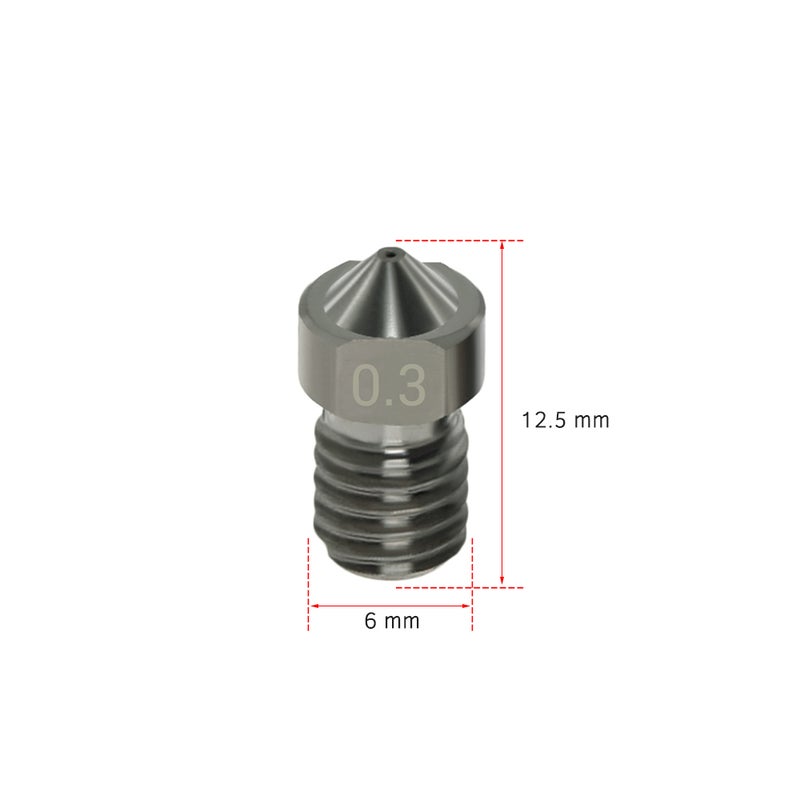 4pcs Hardened Steel Nozzles V6 Nozzles 0.3mm for 1.75mm Filament for 3D Printer Parts - Image 4
