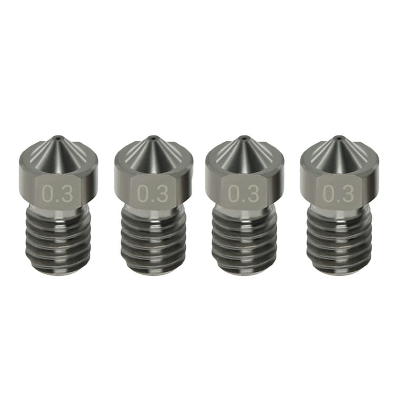 4pcs Hardened Steel Nozzles V6 Nozzles 0.3mm for 1.75mm Filament for 3D Printer Parts - Image 1