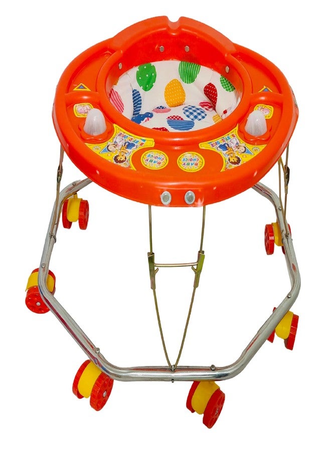 EVOSHINE Baby Walker for Kids 6-18 Months | Soft Cushion Seat | Safe & Comfy Walking Support for Boys & Girls | 360° Rotating Wheels (Red) - Image 1