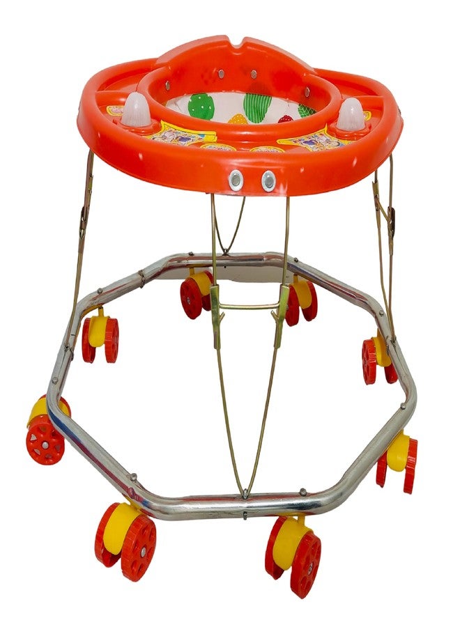 EVOSHINE Baby Walker for Kids 6-18 Months | Soft Cushion Seat | Safe & Comfy Walking Support for Boys & Girls | 360° Rotating Wheels (Red) - Image 2