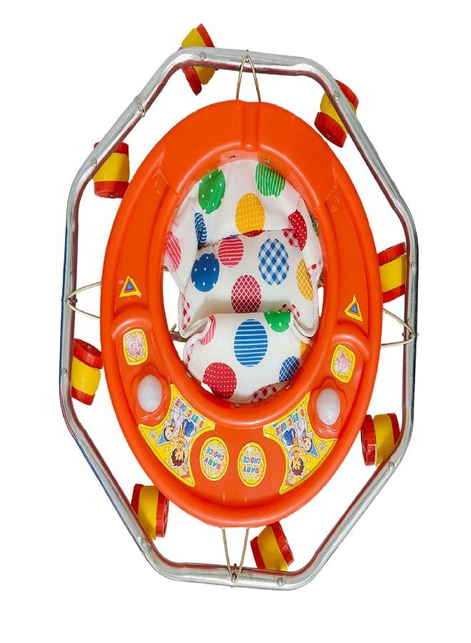 EVOSHINE Baby Walker for Kids 6-18 Months | Soft Cushion Seat | Safe & Comfy Walking Support for Boys & Girls | 360° Rotating Wheels (Red) - Image 4