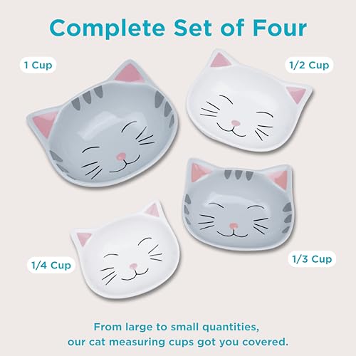 Goodscious Cat Measuring Cups Set - Novelty Cat Kitchen Accessories & Baking Gifts - Unique Measuring Cups for Stackable & Cute Baking Supplies - Durable, Fun and Decorative Kitty Cup for Cooking (Set of 4) - Image 2