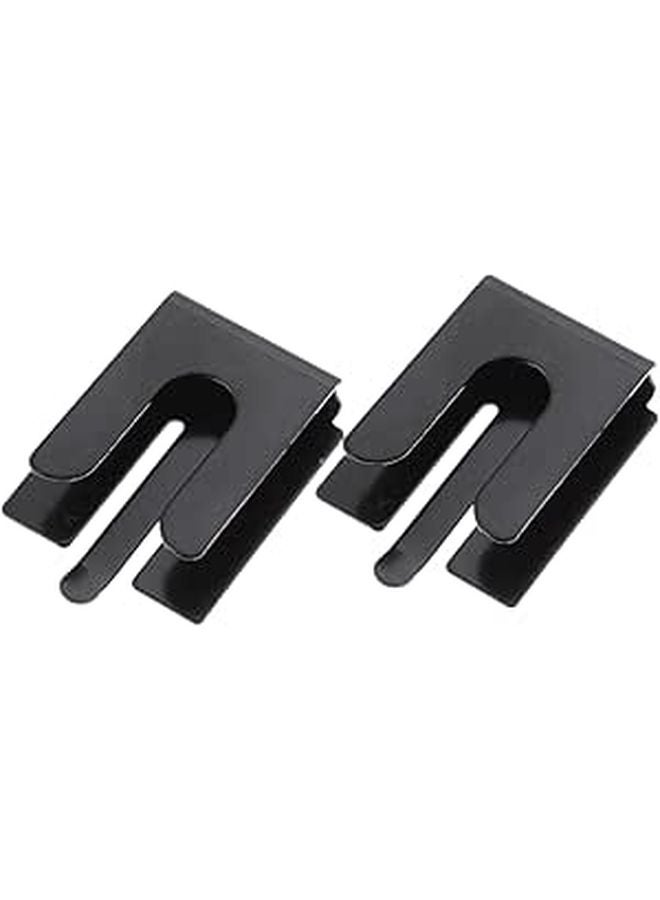 2pcs Sturdy Metal Microphone Mount Holder Clip For Vehicle Use Black - Image 1