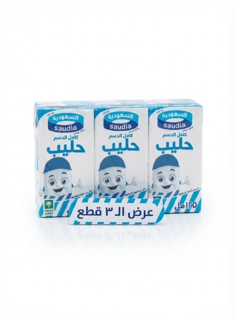 لبن السعودية – عبوة من 3 | لبن طازج ومغذي بطعم غني للاستخدام اليومي والشرب والطهي-200 مل