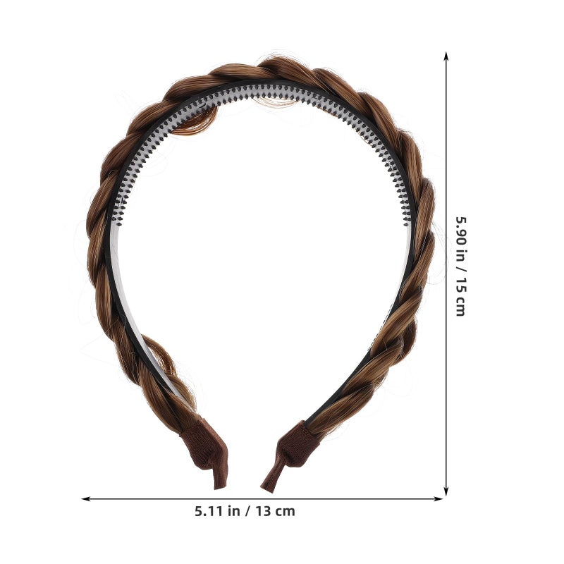 Black Braided Hair Headband For Women Anti Slip Teeth Design Hair Accessories - Image 3