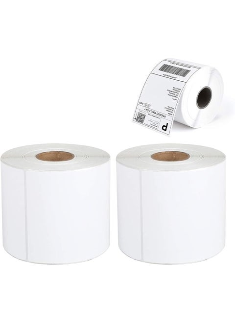 2 Rolls Labels Stickers，Direct Thermal Shipping Label Compatible with Zebra Printers, Blank Shipping Labels，for Home Office Small Business Barcode Printing,100mm*150mm*350Pcs/Roll