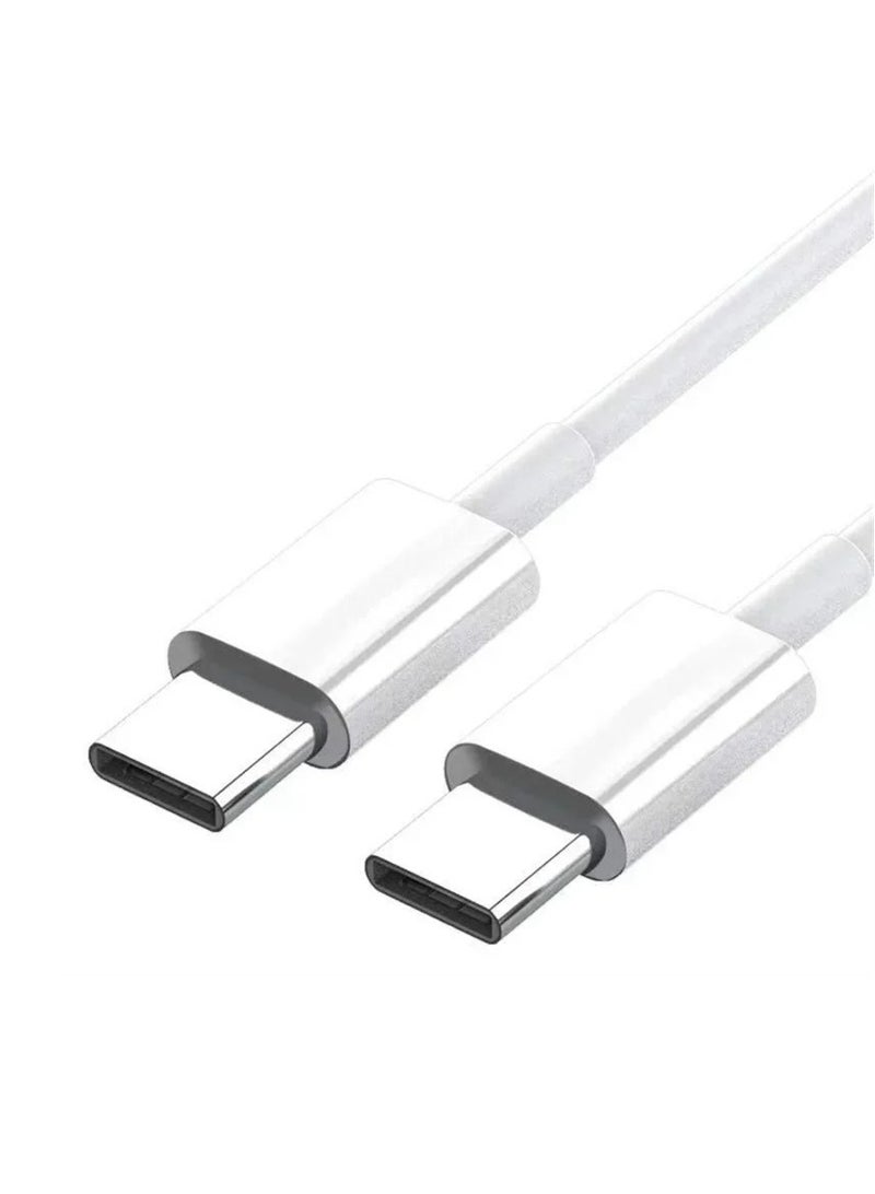 الصفحة الرئيسية كابل USB C إلى USB C 60 وات [1 متر 3 قطع]، كابل شحن سريع من النوع C متوافق مع iPhone 16/16 Pro Max/16 Plus/15/15 Pro Max و Samsung S24/S23+/S23 Ultra و Car Play و MacBook و iPad Pro و Pixel-White - Image 2
