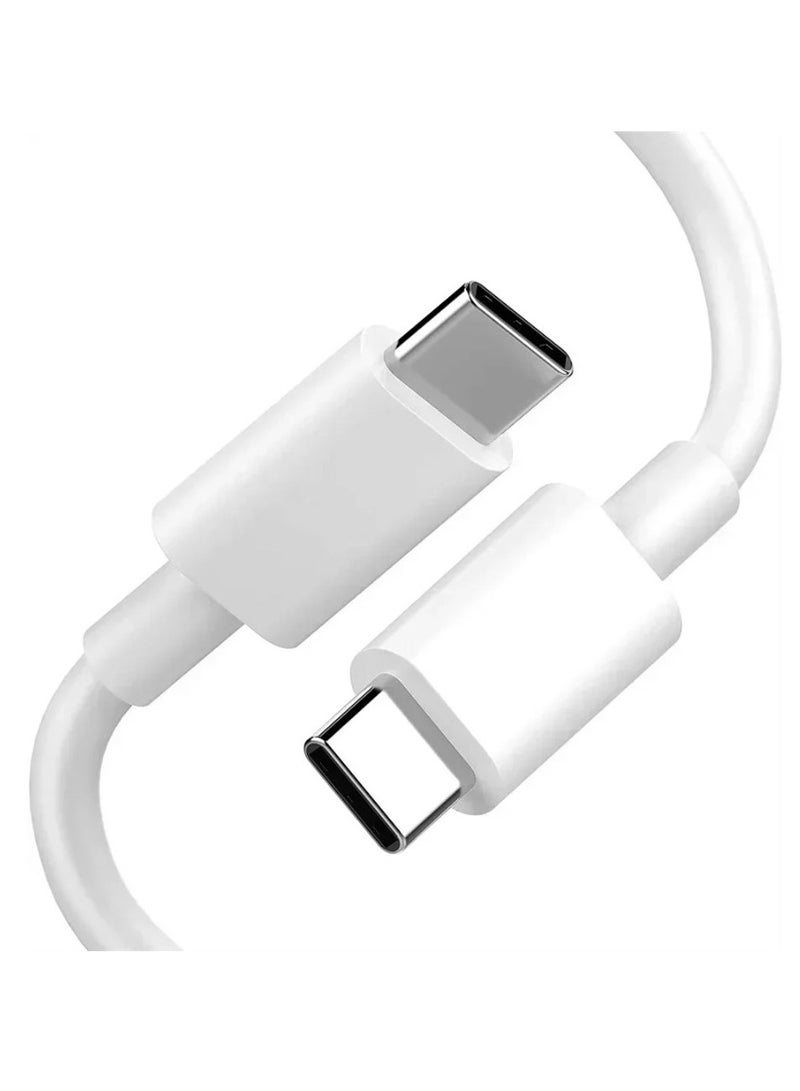 الصفحة الرئيسية كابل USB C إلى USB C 60 وات [1 متر 3 قطع]، كابل شحن سريع من النوع C متوافق مع iPhone 16/16 Pro Max/16 Plus/15/15 Pro Max و Samsung S24/S23+/S23 Ultra و Car Play و MacBook و iPad Pro و Pixel-White - Image 3