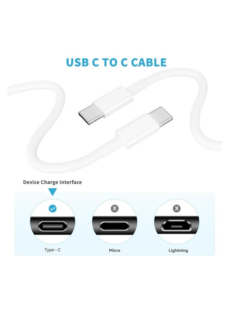 الصفحة الرئيسية كابل USB C إلى USB C 60 وات [1 متر 3 قطع]، كابل شحن سريع من النوع C متوافق مع iPhone 16/16 Pro Max/16 Plus/15/15 Pro Max و Samsung S24/S23+/S23 Ultra و Car Play و MacBook و iPad Pro و Pixel-White - Image 5