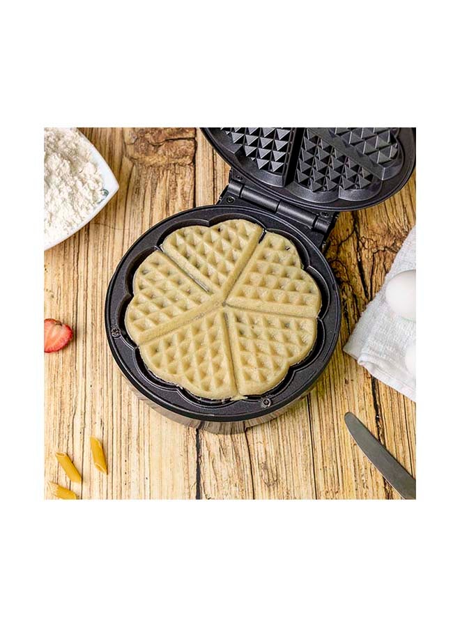 GEEPAS Heart Waffle Maker Temperature Control Power On & Ready Indicator Non-Stick Cooking Plate 1000 W GWM36538 Silver/Black - Image 4