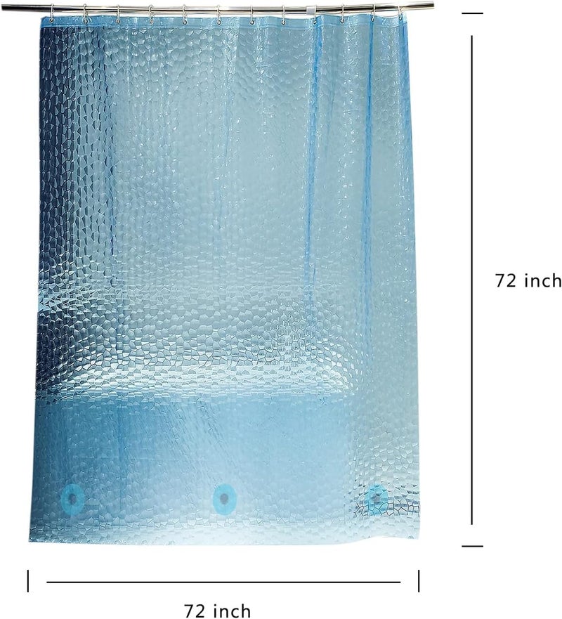 jssablo Blue Shower Curtain Liner, 100% Waterproof EVA 3D Shower Curtains with 3 Duty Heavy Bottom Magnets and 12 Rust Proof Grommets, 72x72 Weighted Shower Liner for Shower Stall, Bathtubs - Image 5