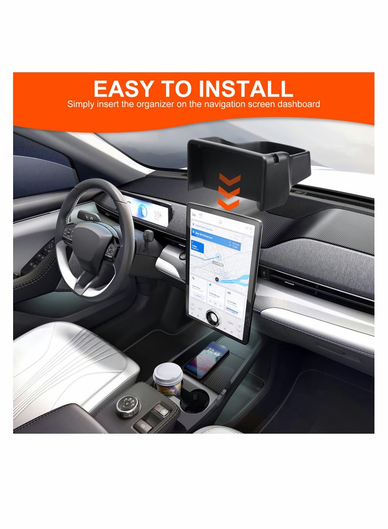 Excefore For Ford Mustang Mach-E 2021 2022, Center Console Dash Storage Tray Organizer with Cellphone Holder Inserts Dashboard Storage Box Accessories - Image 3