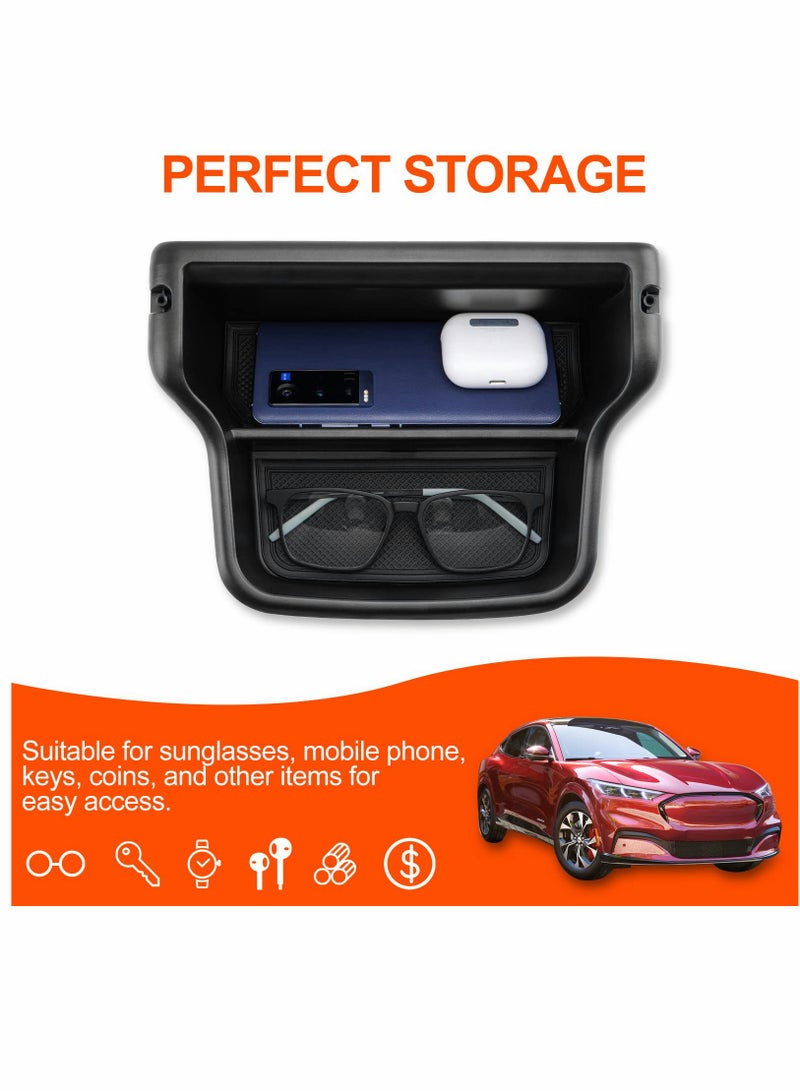 Excefore For Ford Mustang Mach-E 2021 2022, Center Console Dash Storage Tray Organizer with Cellphone Holder Inserts Dashboard Storage Box Accessories - Image 5