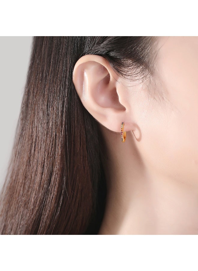 a pair Fashion Luxurious Multi-Color Inlaid Zircon Earrings for Women, Fashion Jewelry, Suitable for Daily & Holiday Wear, Perfect Gift - Image 3