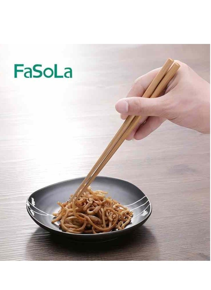 Fasola 5 pairs of natural bamboo chopsticks, 24cm reusable Japanese-Chinese chopsticks, hot pot chopsticks, dishwasher safe gift set, cooking pork rib noodles, extra-long kitchen chopsticks  - Image 4