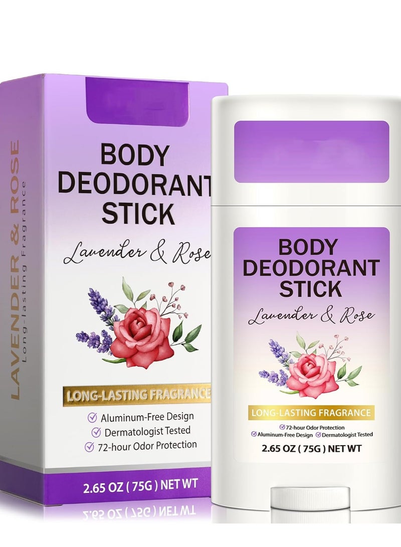 SOLARAE Body Deodorant Stick Smooth Solid 72 Hour Odor Protection, Aluminum-Free, Baking Soda Free Skin Safe, Long Lasting Fragrance, Natural for Women and Men - Image 1