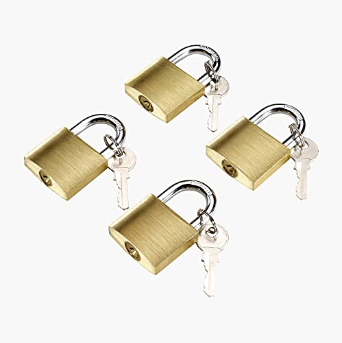 Hookcart Small Brass Polished Lock and Key (Gold) - Set of 4 - Image 1