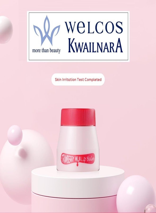 WELCOS Kwailnara Milk Lip Balm with Royal Jelly & Milk Extracts for Hydrating and Nourishing Care | Korean Lip Care | Strawberry Flavor | Adds Natural Tint and Shine | 10 ml / 0.33 Fl Oz - Image 2