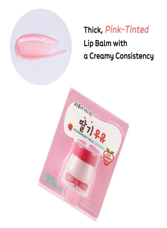 WELCOS Kwailnara Milk Lip Balm with Royal Jelly & Milk Extracts for Hydrating and Nourishing Care | Korean Lip Care | Strawberry Flavor | Adds Natural Tint and Shine | 10 ml / 0.33 Fl Oz - Image 3
