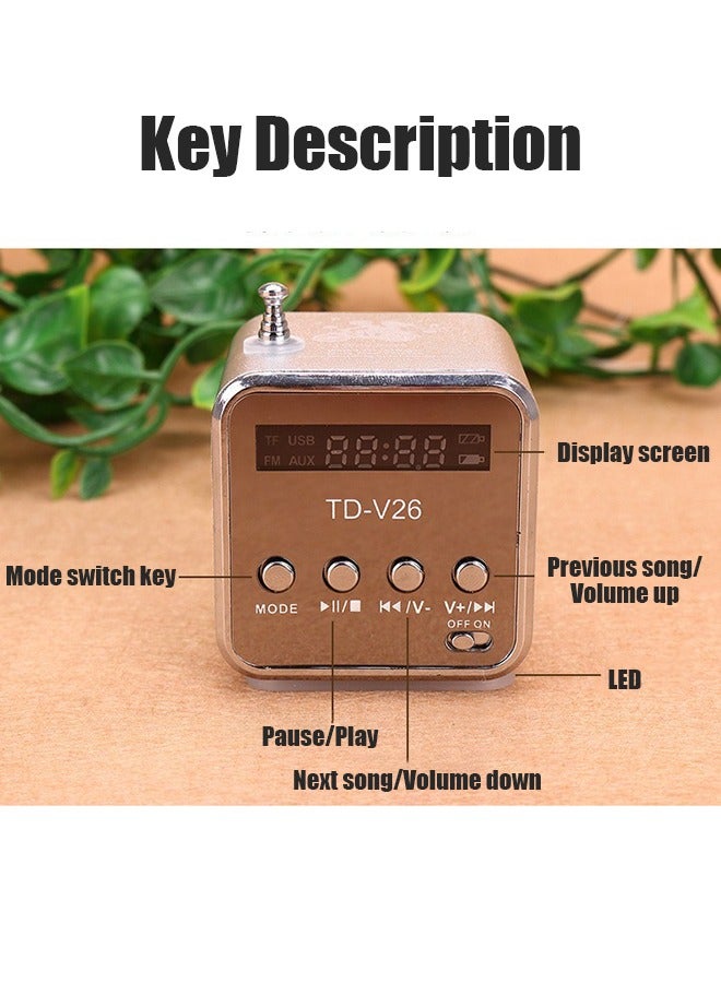 Portable Wireless Speaker, Powerful HD Stereo Speaker, Portable Mini Speaker Music Player FM Radio Stereo Speaker Support TF Card and U Disk - Image 2