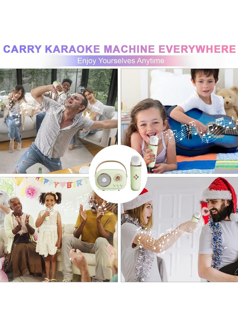 Karaoke Portable Wireless Bluetooth Speakers with Microphone One Click Original Vocal Elimination Auto Connection at Startup for Family Gatherings and Entertainment
