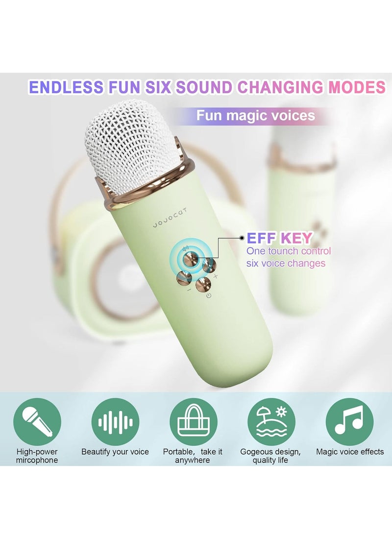 Karaoke Portable Wireless Bluetooth Speakers with Microphone One Click Original Vocal Elimination Auto Connection at Startup for Family Gatherings and Entertainment