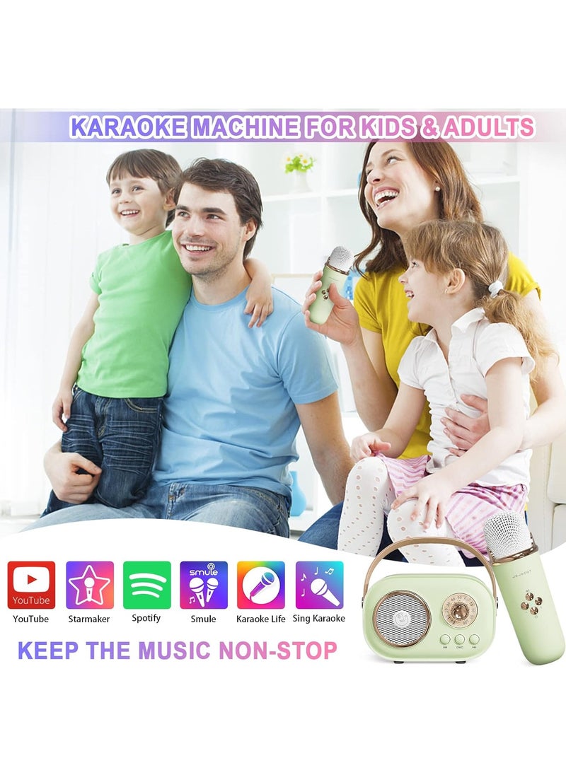 Karaoke Portable Wireless Bluetooth Speakers with Microphone One Click Original Vocal Elimination Auto Connection at Startup for Family Gatherings and Entertainment