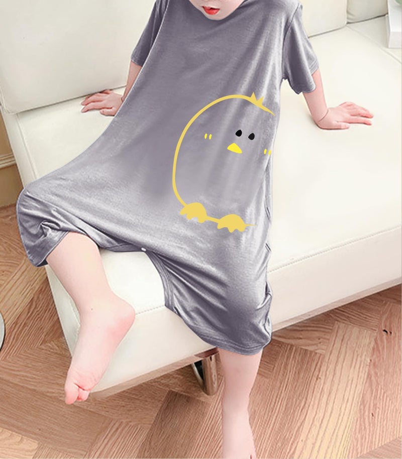 Umeyda Little Baby Boys Footless Pajamas Modal Short Sleeve Romper Jumpsuit Sleep and Play, Gray Chick, 6-7 Years = Tag 130 - Image 4