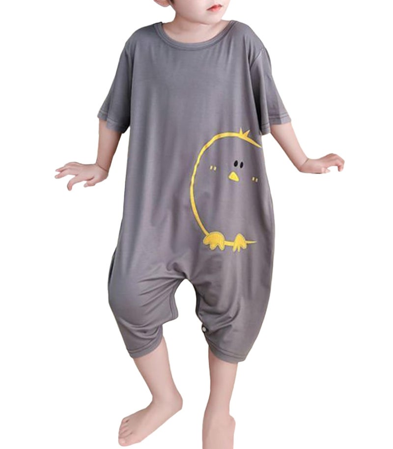 Umeyda Little Baby Boys Footless Pajamas Modal Short Sleeve Romper Jumpsuit Sleep and Play, Gray Chick, 6-7 Years = Tag 130 - Image 1