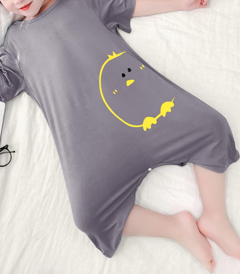 Umeyda Little Baby Boys Footless Pajamas Modal Short Sleeve Romper Jumpsuit Sleep and Play, Gray Chick, 6-7 Years = Tag 130 - Image 5
