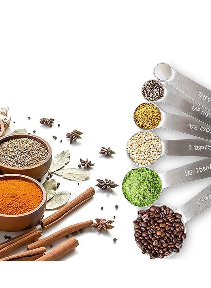 6 ملاعق قياس 6 قطع من الفولاذ المقاوم للصدأ الشظية - Image 4