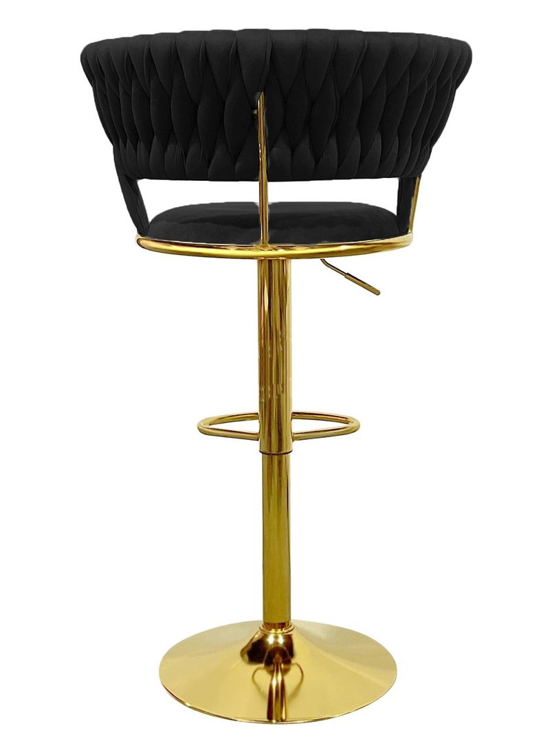 MAPLE HOME DECORATION Velvet Bar Stool Chair Metal Leg, Adjustable High Backrest 360° Upholstered Seat Kitchen Home Office Chairs - Image 4