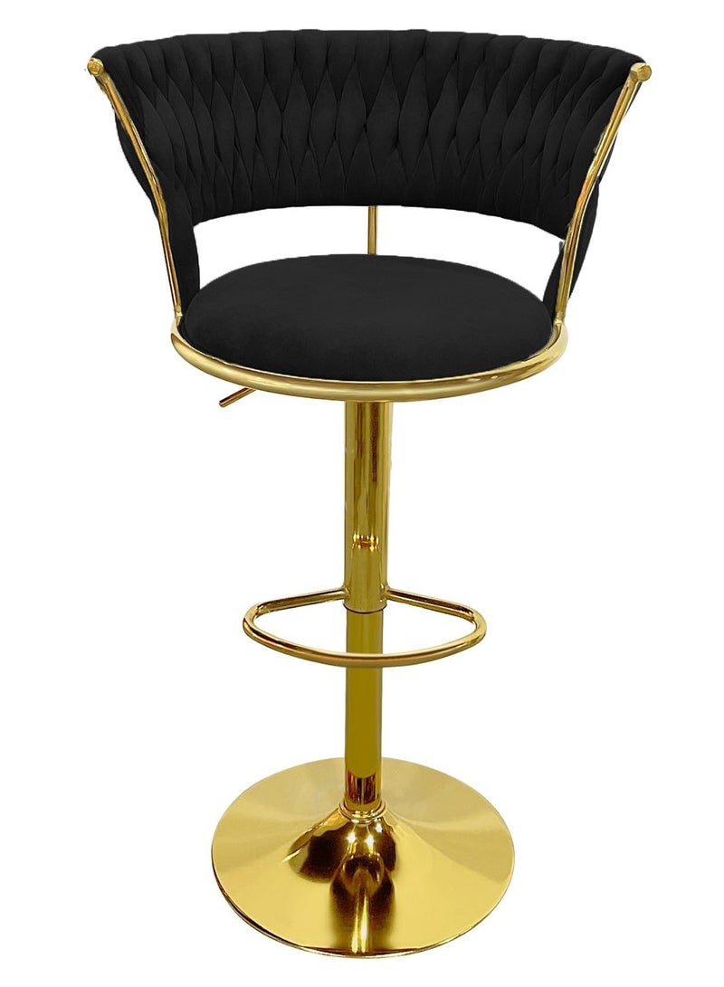 MAPLE HOME DECORATION Velvet Bar Stool Chair Metal Leg, Adjustable High Backrest 360° Upholstered Seat Kitchen Home Office Chairs - Image 2