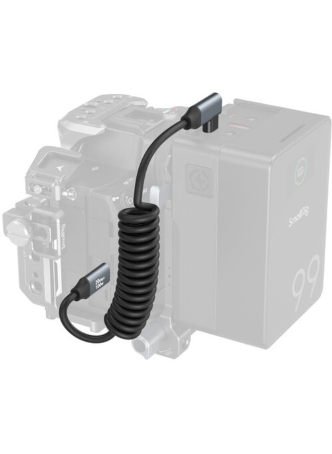 SmallRig USB-C (Straight) to USB-C (Angled) Coiled Data Cable 4792 - Image 4