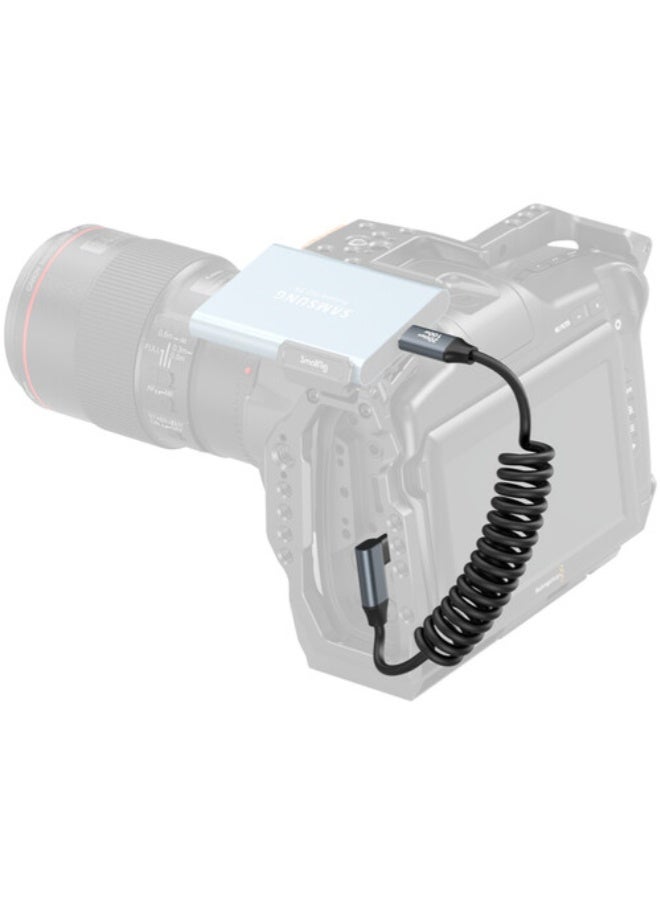 SmallRig USB-C (Straight) to USB-C (Angled) Coiled Data Cable 4792 - Image 5