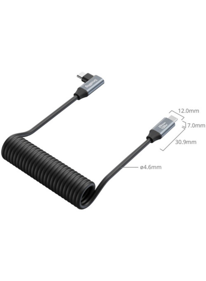 SmallRig USB-C (Straight) to USB-C (Angled) Coiled Data Cable 4792 - Image 1