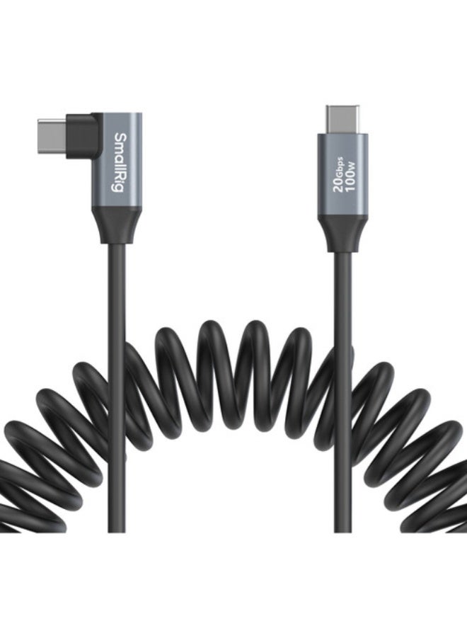 SmallRig USB-C (Straight) to USB-C (Angled) Coiled Data Cable 4792 - Image 2