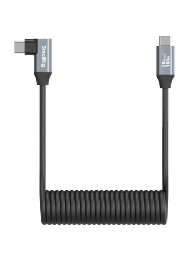 SmallRig USB-C (Straight) to USB-C (Angled) Coiled Data Cable 4792 - Image 3