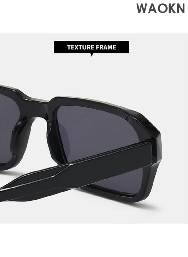 دبليو أيه أو كي أن نظارات شمسية كلاسيكية بإطار مربع للقيادة في الهواء الطلق مضادة للتوهج وحماية من الأشعة فوق البنفسجية وواقية من الشمس UV400 نظارات شمسية رجالية مربعة فاخرة عالية الجودة نظارات شمسية ريترو سميكة أزياء رجالية مربعة عالية الجودة للجنسين. - Image 4