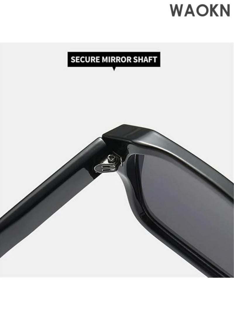 دبليو أيه أو كي أن نظارات شمسية كلاسيكية بإطار مربع للقيادة في الهواء الطلق مضادة للتوهج وحماية من الأشعة فوق البنفسجية وواقية من الشمس UV400 نظارات شمسية رجالية مربعة فاخرة عالية الجودة نظارات شمسية ريترو سميكة أزياء رجالية مربعة عالية الجودة للجنسين. - Image 3