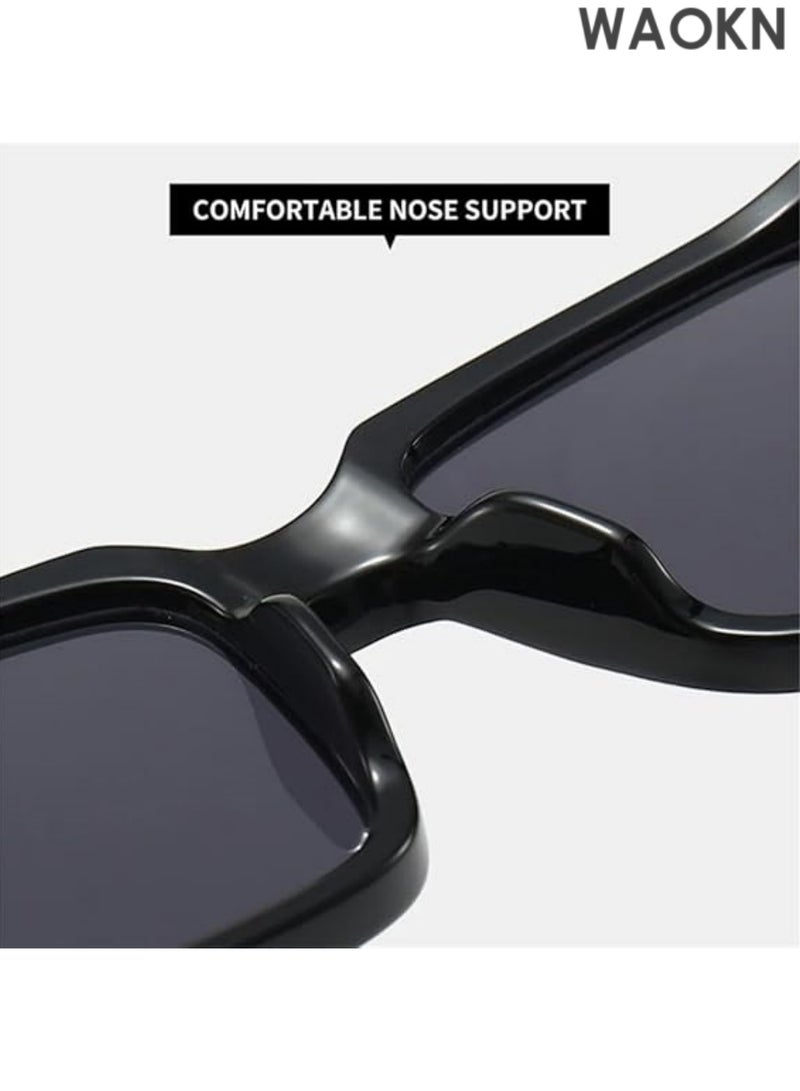 دبليو أيه أو كي أن نظارات شمسية كلاسيكية بإطار مربع للقيادة في الهواء الطلق مضادة للتوهج وحماية من الأشعة فوق البنفسجية وواقية من الشمس UV400 نظارات شمسية رجالية مربعة فاخرة عالية الجودة نظارات شمسية ريترو سميكة أزياء رجالية مربعة عالية الجودة للجنسين. - Image 2