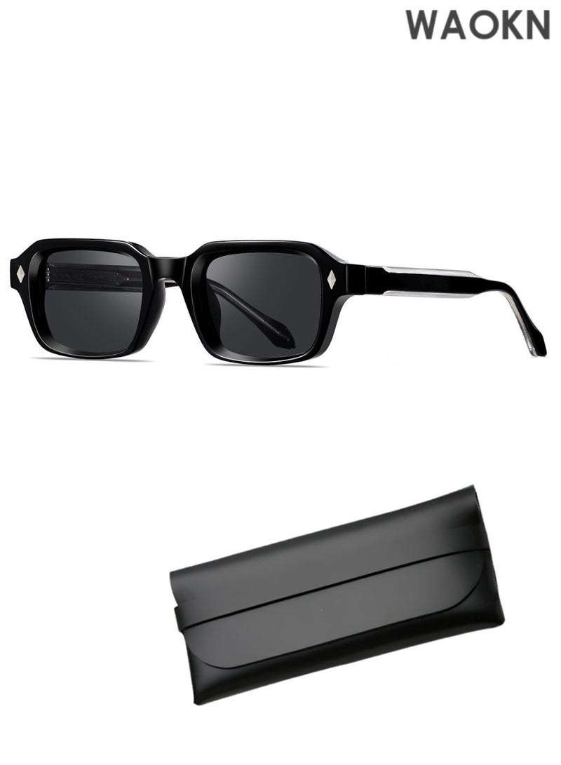 دبليو أيه أو كي أن نظارات شمسية كلاسيكية بإطار مربع للقيادة في الهواء الطلق مضادة للتوهج وحماية من الأشعة فوق البنفسجية وواقية من الشمس UV400 نظارات شمسية رجالية مربعة فاخرة عالية الجودة نظارات شمسية ريترو سميكة أزياء رجالية مربعة عالية الجودة للجنسين. - Image 1