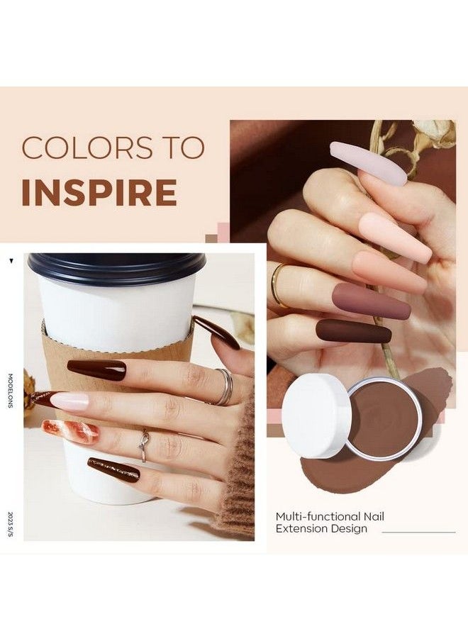 modelones Acrylic Powder 6 Pcs Nude Nail Acrylic Powder Set All Seasons Skin Tones Brown Neutral Nail Acrylic Powder For 3D Acrylic Nail Art Nail Carving French Nail Extension Gifts For Women  - Image 4