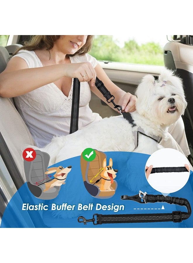 Lukovee Dog Seatbelt Leash for Cars, 2 Pack Pet Safety Car Seat Belt with Adjustable Buckle & Reflective Bungee, Connect Dog Harness in Vehicle Car Dogs Restraint Travel Daily Use (Black) - Image 4