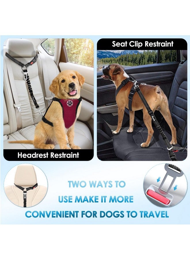Lukovee Dog Seatbelt Leash for Cars, 2 Pack Pet Safety Car Seat Belt with Adjustable Buckle & Reflective Bungee, Connect Dog Harness in Vehicle Car Dogs Restraint Travel Daily Use (Black) - Image 3